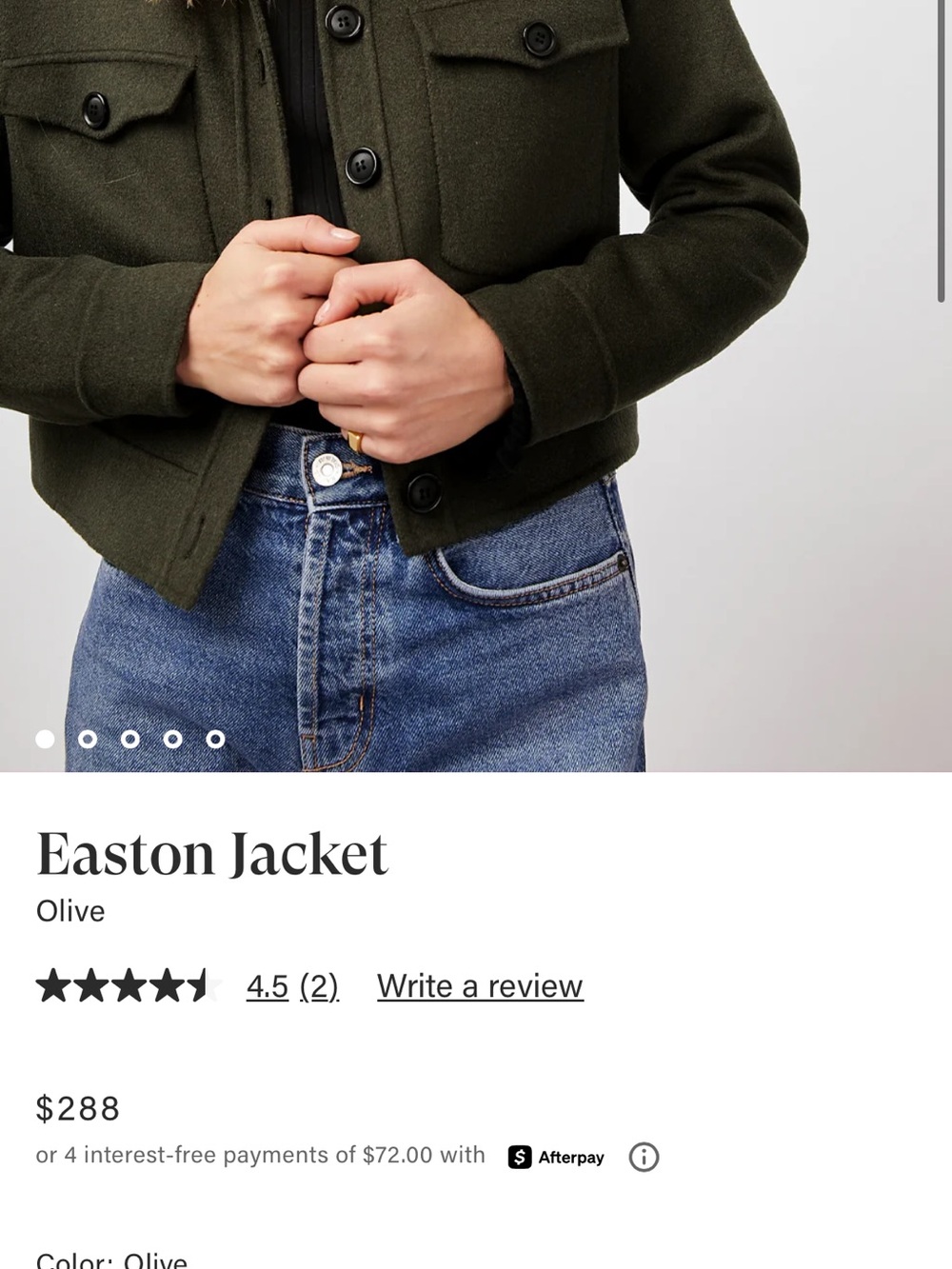Rails Brown Cropped Wool-Blend Jean Jacket - Picture 5 of 5